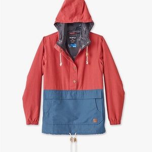 Kavu Anorak Jacket Lark in Americana red and blue color way, size xs